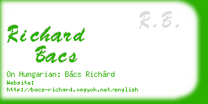 richard bacs business card
