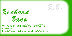 richard bacs business card